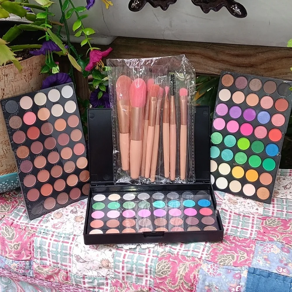 🆕️POPFEEL 120 COLOR PROFESSIONAL COMPLETE EYESHADOW PALETTE & BRUSH GIFT SET